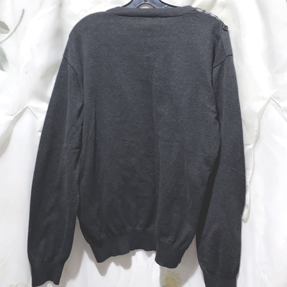 MEN MARC ECKO GREY CHECKERED V-NECK SWEATER SZ XL - Picture 9 of 13